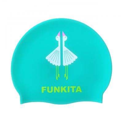 Шапочка для плавання Funkita Silicone Swimming Cap Loose Goose (FS997217600) Бірюзова з гусаком