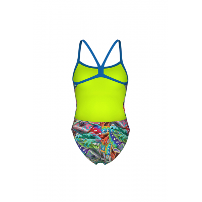 Женский спортивный купальник для плавания Arena IGUANAS SWIMSUIT (010220-108) с хамилионами размер 38