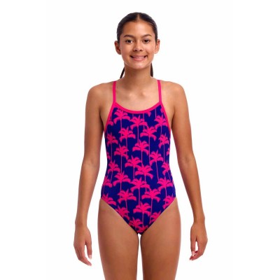 Дитячій купальник для плавання Funkita Girl's Single Strap One Piece Pinky Palms (FKS030G72228) розмір 8 з пальмами