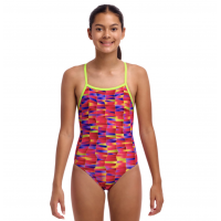 Дитячий купальник для плавання Funkita Girl's Tie Me Tight One Piece Wriggle Walls (FKS036G72223) розмір 12 червоний