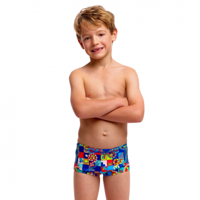 Дитячі плавки Funky Trunks Toddler Boy's Printed Trunks Bored Games (FTS002B72313) розмір (4 роки) блакитний
