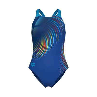 Дитячій купальник Arena Girl's Pinwheel Swimsuit V Back (011752-773) синій, розмір 8-9 років Дитячій купальник Arena Girl's Pinwheel Swimsuit V Back (011752-773) синій, розмір 8-9 років