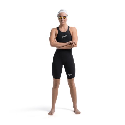 Стартовый женский гидрак для плавания Speedo Womens Fastskin LZR Pure Valor 2.0 Openback Kneeskin с открытой спиной (8-158590001) чорный размер 25