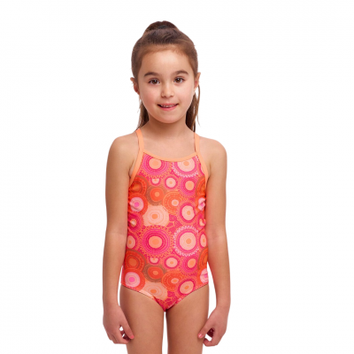 Дитячий купальник для плавання Funkita Toddler Girl's Printed One Piece Ahelhe (FKS022G7200306) на 6 років помаранчовий
