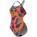 Жіночий спортивний купальник для плавання на зав'язках Arena PINEAPPLES SWIMSUIT TIE BACK (010706-350) з ананасами розмір 38
