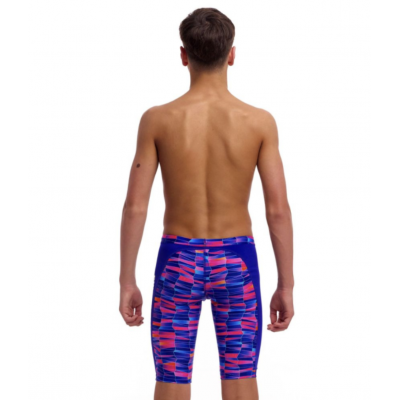 Дитячі плавки довгі джамери для плаванння Funky Trunks Boy's Warped Waves Training Jammers (FTS003B72222) розмір 28 (12-13 років) Викривлені хвилі