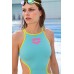 Жіночий спортивний купальник для плавання Arena ONE BIGLOGO ONE PIECE (001198-839) розмір 40, Бірюзовий