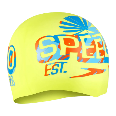 Шапочка для плавання Speedo SLOGAN PRT CAP AU/AF/AM (8-0838517618) салатова