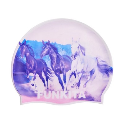 Шапочка для плавання Funkita Ride Time Swim Cap (FS9972237) біла з конями