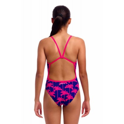 Дитячій купальник для плавання Funkita Girl's Single Strap One Piece Pinky Palms (FKS030G72228) розмір 10 з пальмами