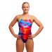 Жіночий купальник Funkita Ladies Tie Me Tight One Piece Sunset Delight (FKS036L72302) розмір 12 червоно синій