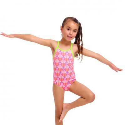Дитячий купальник для плавання Funkita Toddler Girl's Printed One Piece Duck Duck Goose (FKS022G72175) на 6 років рожевий