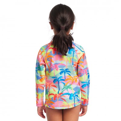 Дитяча сонцезахисна накидка Funkita Toddler Girl's Zippy Rash Vest Poka Palm (FKS023G71734) розмір 5 рожевий