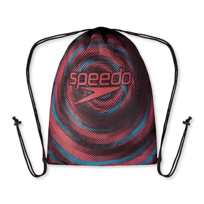 Сумка сітка для плавательного інвентарю Speedo PRINTED MESH BAG (8-1281317637) чорна 35 літрів