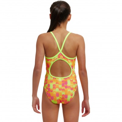 Дитячій купальник Funkita Girl's Diamond Back One Piece Little Dotty (FKS033G71802) розмір 12 салатовий