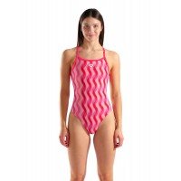 Женский спортивный купальник Arena Ripple Print SWIMSUIT Challenge Back (010170-990) розовый размер 38