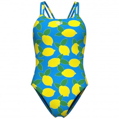 Жіночий спортивний купальник для плавання Arena LEMONS SWIMSUIT LACE PLUS BACK (010704-858) з лимонами розмір 36
