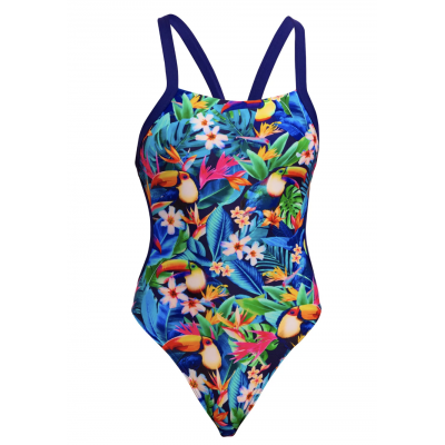 Жіночий купальник з широкими лямками Funkita Ladies Brace Free One Piece Birdie Wordie (FKS051L72248) розмір 12 з туканами