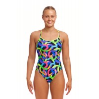 Жіночий купальник Funkita Ladies Diamond Back One Piece Got Worms (FKS033L71926) розмір 12 салатовий