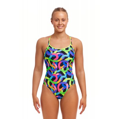 Жіночий купальник Funkita Ladies Diamond Back One Piece Got Worms (FKS033L71926) розмір 12 салатовий