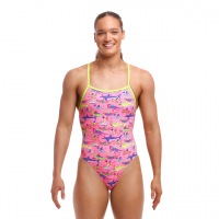 Жіночий купальник Funkita Ladies Tie Me Tight One Piece Learner Lane (FKS036L71893) розмір 10 рожевий