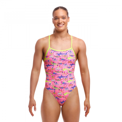 Жіночий купальник Funkita Ladies Tie Me Tight One Piece Learner Lane (FKS036L71893) розмір 10 рожевий