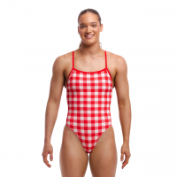 Жіночий купальник Funkita Ladies Single Strength One Piece Red Checker (FKS086L71914) розмір 10 червоний
