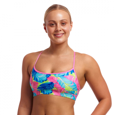 Жіночий топ для плавання Funkita Ladies Hold Steady Crop Top I'm Leaving (FKS040L72082) розмір 8 блакитний