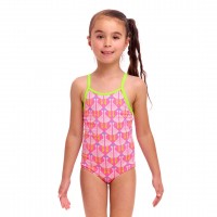 Дитячий купальник для плавання Funkita Toddler Girl's Printed One Piece Duck Duck Goose (FKS022G72175) на 7 років рожевий
