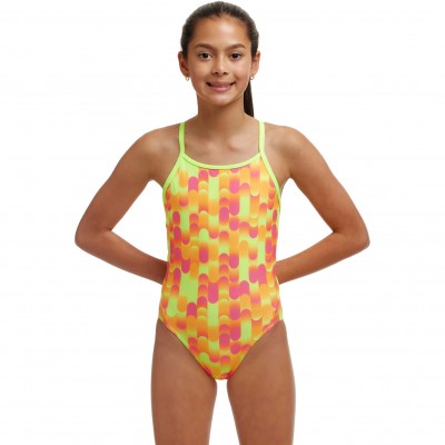 Дитячій купальник Funkita Girl's Diamond Back One Piece Little Dotty (FKS033G71802) розмір 14 салатовий