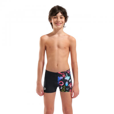 Детские спортивные плавки для плавания Arena GRAFFITI SWIM SHORT (010302-550) размер 10-11 лет черные