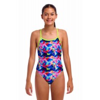 Дитячій купальник Funkita Girl's Single Strap One Piece Wet Wave (FKS030G72221) розмір 14 синій
