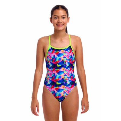 Дитячій купальник Funkita Girl's Single Strap One Piece Wet Wave (FKS030G72221) розмір 14 синій