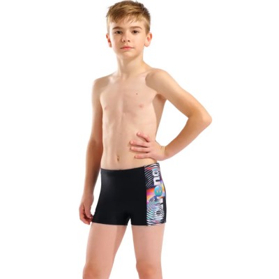 Детские спортивные плавки для плавания Arena LIT LOGO SWIM SHORT (010692-550) размер 8-9 лет черные