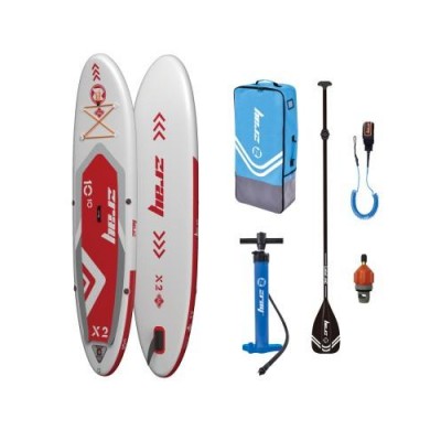 Надувна SUP дошка для серфінгу Z-Ray X-Rider Deluxe X2 з веслом, насосом та сумкою для зберігання.