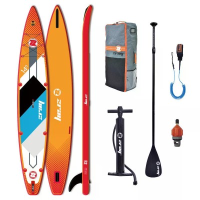 Надувна гоночна SUP дошка Z-Ray RAPID PRO R2 з веслом, насосом та сумкою для зберігання.